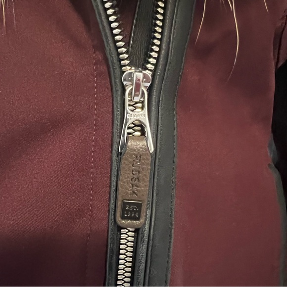 Rudsak “Toronto” Down Parka Jacket in Bordeaux Red with Real Fur; Size L - Picture 8 of 14